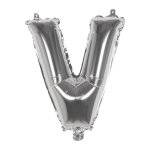 Ballon aluminium mylar lettre v, argent