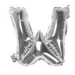 Ballon aluminium mylar lettre w, argent