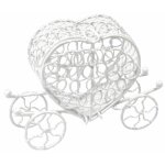 Ballotin carrosse coeur métal 11cm, blanc Ballotin carrosse coeur métal 11cm, blanc