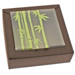 Ballotin carton nina chocolat, avec plexi bambou