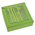 Ballotin carton nina vert, avec plexi bambou