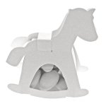 Ballotin cheval a bascule avec plexi, blanc