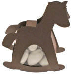 Ballotin cheval a bascule avec plexi, chocolat