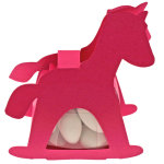 Ballotin cheval a bascule avec plexi, fuchsia