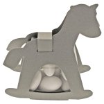 Ballotin cheval a bascule avec plexi, gris