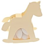 Ballotin cheval a bascule avec plexi, ivoire