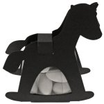 Ballotin cheval a bascule avec plexi, en noir