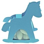 Ballotin cheval a bascule avec plexi, turquoise