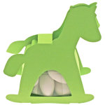 Ballotin cheval a bascule avec plexi, vert tilleul