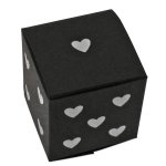 Ballotin de noir avec petits coeurs
