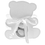 Ballotin ourson avec plexi, blanc