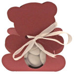 Ballotin ourson avec plexi, bordeaux