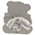 Ballotin ourson avec plexi, gris