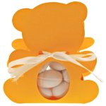 Ballotin ourson avec plexi, jaune