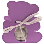 Ballotin ourson avec plexi, lilas