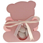 Ballotin ourson avec plexi, rose clair