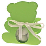Ballotin ourson avec plexi, vert tilleul