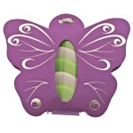 Ballotin papillon avec plexi lilas, dcos argents