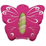 Ballotin papillon avec plexi rose fuchsia, dcos argents