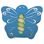 Ballotin papillon avec plexi turquoise, dcos argents