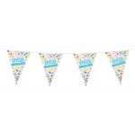 Banderole drapeaux joyeux anniversaire confettis �toiles color�e 6 m�tres