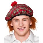 Béret écossais à carreaux, avec cheveux Béret écossais à carreaux, avec cheveux