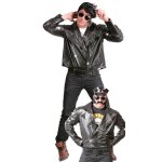 Blouson noir en simili - cuir