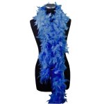Boa en plumes, bleu roy 1m80