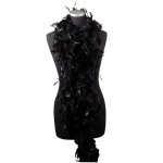 Boa en plumes, noir 1m80