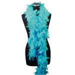 Boa en plumes, turquoise 1m80