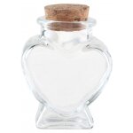 Boite de 12 mignonnettes pot coeur verre bouchon lige