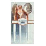 Boite m�nag�re gourmet 24 couverts plastique design, blanc / rose gold