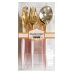 Boite m�nag�re gourmet 24 couverts plastique design, rose / or