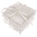 Boite pvc 100 ptales de rose synthtiques, blanc