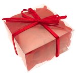 Boite pvc 100 p�tales de rose synth�tiques, rouge