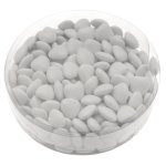 Boite ronde 150g mini - coeur au choco - blanc brillant Boite ronde 150g mini - coeur au choco - blanc brillant
