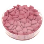 Boite ronde 150g mini - coeur au choco - rose brillant Boite ronde 150g mini - coeur au choco - rose brillant