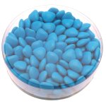 Boite ronde 150g mini - coeur au choco - turquoise brillant Boite ronde 150g mini - coeur au choco - turquoise brillant