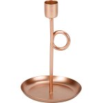 Bougeoir loopy rose gold sur socle 16, 5cm