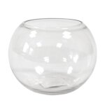 Bougeoir vasque boule en verre 13cm