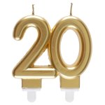 Bougie des ages 20 ans, or