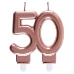 Bougie des ages 50 ans, rose gold