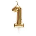 Bougie or, chiffre 1 or