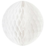 Boule papier festonne  suspendre - blanc
