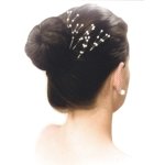 Bouquet 12 brins perlés pour coiffure, blanc Bouquet 12 brins perlés pour coiffure, blanc