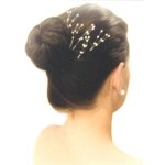 Bouquet 12 brins perls pour coiffure, ivoire