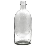 Bouteille vintage en verre 10 x 26 cm, transparent