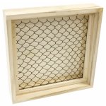 Cadre avec grillage livre d'or, en bois / mtal 25cm