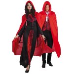 Cape capuche 180cm rouge