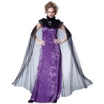 Cape gothique noire avec pendentif luxe 160cm